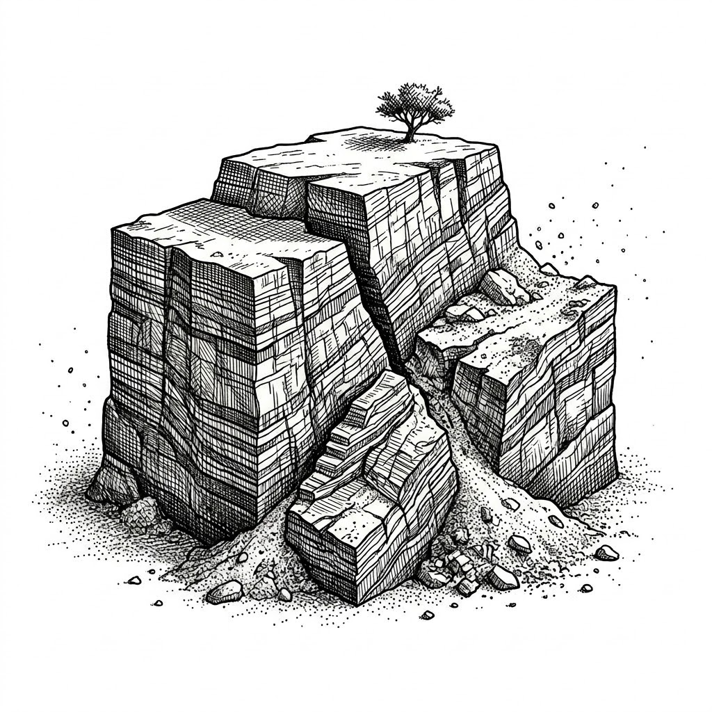 Chalk illustration of a shifting landscape representing changing technical viability
